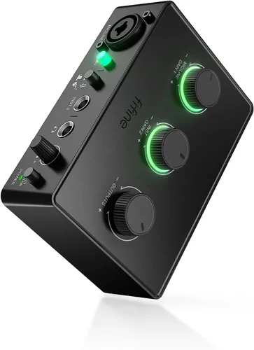 FIFINE Mezclador de Audio para PC para Grabación de Música, Interfaz USB para Streaming y Podcasting con XLR, Monitor, Alimentación Fantasma 48V,