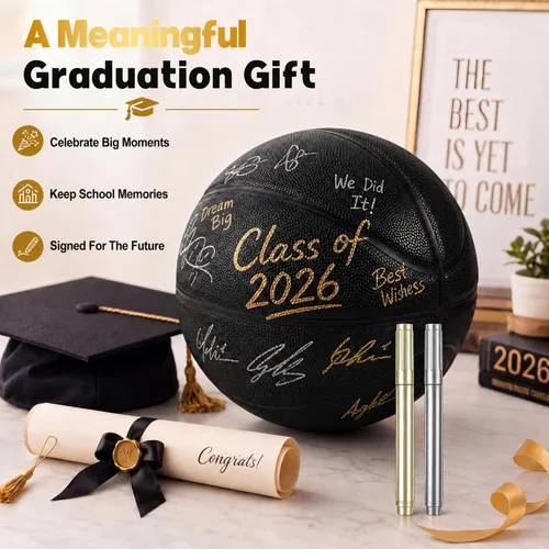 Miniatura 7 de Hiboom Autograph - Baloncesto firmado con bomba de aire, memorabilia, para premio, trofeo, banquete, senior, noche, hitos nocturnos, entrenador