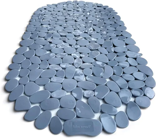 Miniatura 19 de Alfombra antideslizante para bañera y ducha "Pebbles" de 27 x 14 pulgadas, ovalada, no tóxica, segura, limpia, lavable a máquina, agarre y drenaje