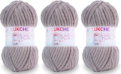 Miniatura 17 de Hilado de chenilla de terciopelo para amigurumi y punto de crochet súper voluminoso 100 gr (69,0 m) (Grosor del hilo 8 mm) (Verde espárrago) 1