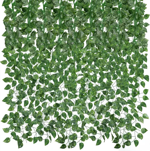 Miniatura 13 de CEWOR Paquete de 10 enredaderas artificiales para decoración de habitaciones, guirnalda de hiedra artificial, enredaderas falsas para colgar plantas