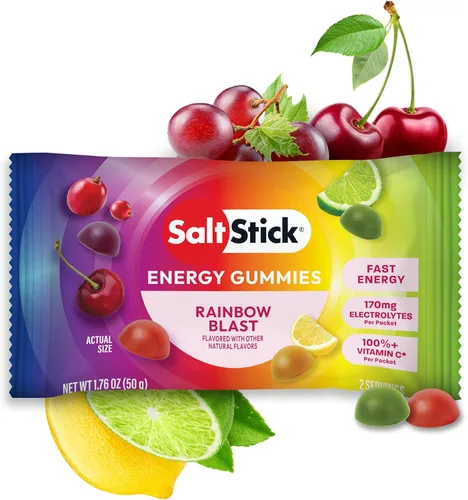 Miniatura 10 de SaltStick Gomitas energéticas con electrolitos, paquete variado, gomitas de electrolitos fáciles de masticar, masticables energéticos que saben muy