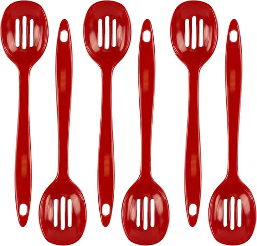 Miniatura 10 de Reston Lloyd Cuchara ranurada de melamina utensilio de cocina de alta calidad con mango ergonómico resistente al calor, plástico duradero sin BPA