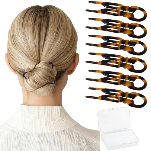 Miniatura 8 de Sunolga Horquillas francesas pequeñas de 2.83 pulgadas para mujer, 6 horquillas de pelo de prestigio para todo el cabello, forma curvada para un