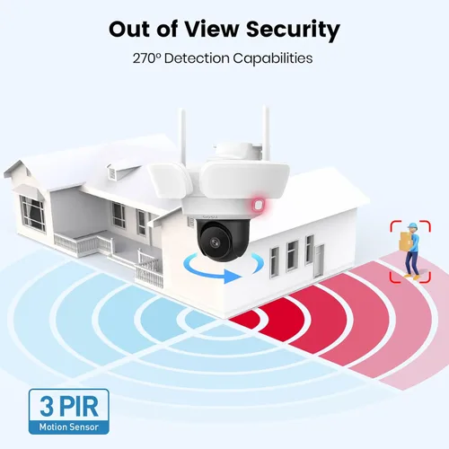 Miniatura 12 de Cámara de seguridad con reflector aoSu al aire libre con cable, cámara de seguridad 3K UHD para exterior, vigilancia con cobertura de 360°