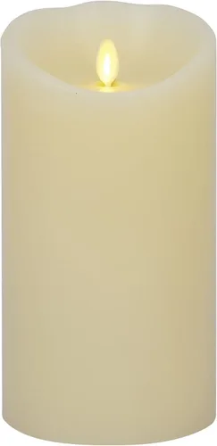 Miniatura 8 de Luminara Vela LED sin llama con borde festoneado, color marfil, 3.5 x 5 pulgadas, pilar de cera real, llama móvil con pilas, con temporizador, sin