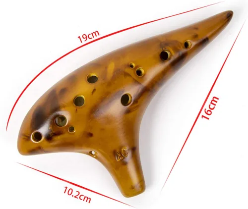 Miniatura 2 de Ocarina, instrumento musical Ocarina de cerámica de 12 tonos Alto C con libro de canciones, cuerda para el cuello, bolsa de transporte, buen regalo