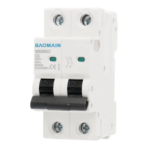 Miniatura 12 de Baomain Disyuntor miniatura DZ47-63 Break AC 230V/400V 1Amp 2 Polo Montaje en riel DIN (1 Amp.) Reliably protects AC home circuits from overloads