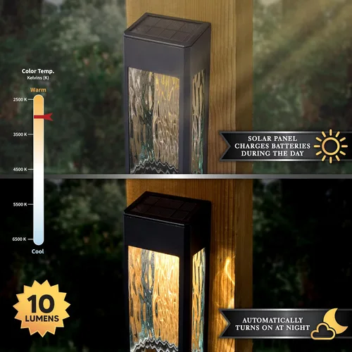 Miniatura 3 de Classy Caps SWL888 - Lámpara Lancaster de aluminio negro para cubierta y pared (paquete de 2) - Iluminación LED solar para exteriores, aluminio
