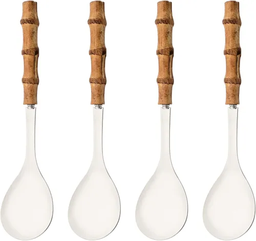 Miniatura 8 de Juego de 6 cucharas y tenedores para servir de 10.0 pulgadas, incluye 3 cucharas grandes y 3 tenedores grandes, utensilios de servir de acero