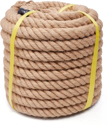 Miniatura 12 de Cuerda de yute de 1 pulgada y 25 pies, cuerda de yute resistente, cuerda de cáñamo natural, cuerda de cáñamo trenzada para manualidades, jardinería