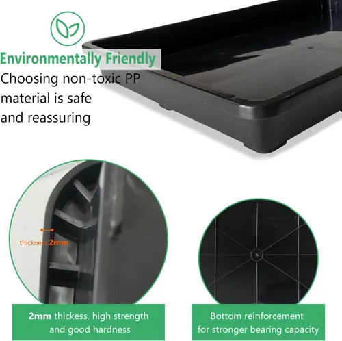 Miniatura 2 de RooTrimmer Paquete de 5 bandejas para macetas de vivero, bandeja de transporte y sujeción para plantas para macetas de inicio de semillas, Negro