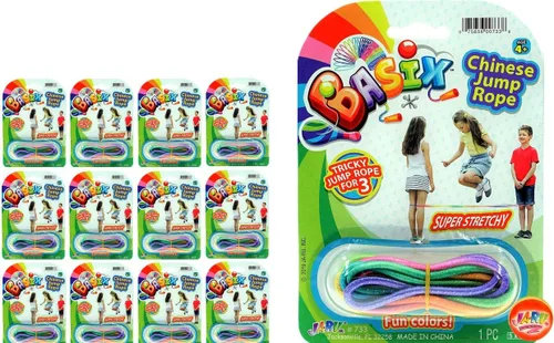 Miniatura 7 de 2CHILL Chinese Jump Rope (Pack) Elastic Skipping Rope Game for Kids & Adults Colorful Stretchy Jump Rope for Kids, Girls and Boys. Party Favor.