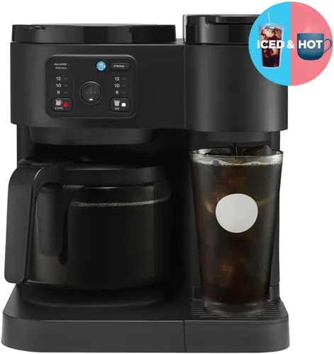 Miniatura 9 de K-Duo Essentials Coffee Maker for Hot and Iced Drinks, Single Serve KCup Pod Brewer and 12 Cup Carafe Drip Coffee Pot, 72 oz Water Reservoir,Pause &