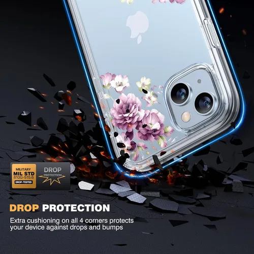 Miniatura 450 de Diaclara Funda diseñada para iPhone 16, mejorada [protección completa de la cámara], carcasa resistente de cuerpo completo con protector de pantalla