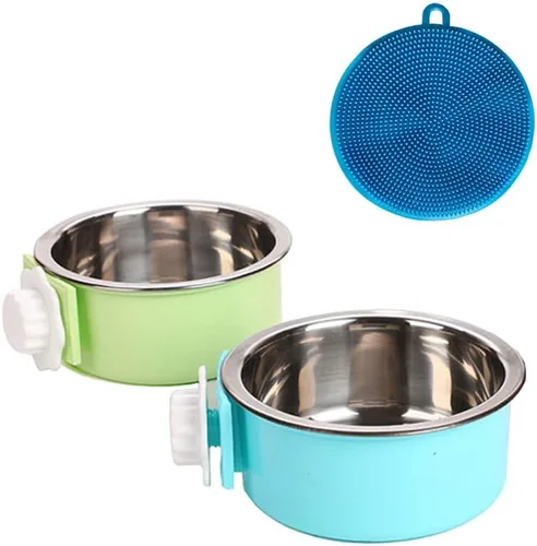 Miniatura 11 de Love Dream Cuencos colgantes para perros y gatos, comedero de agua para alimentos y alimentos con cuencos extraíbles de acero inoxidable y soporte
