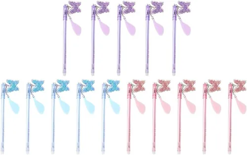 15 bolígrafos de gel con dije de mariposa, bolígrafo de gel novedoso, tinta neutra, bolígrafo de escritura, papelería, regalo para relleno de