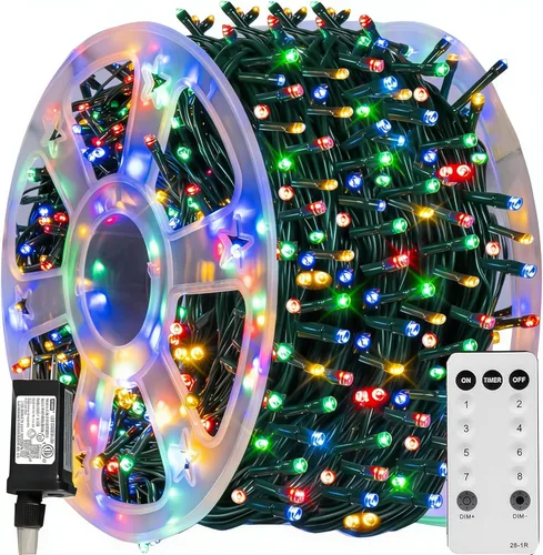 Miniatura 31 de TW SHINE - Luces de Navidad que cambian de color, 200 luces LED RGB de 66 pies, luces de Halloween para exteriores con control remoto, impermeables