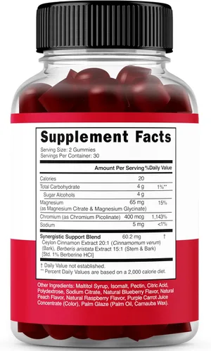 Miniatura 2 de Gomitas de berberina con canela de Ceilán (1.200 mg) Suplemento de berberina de Ceilán y canela de Ceilán sin azúcar prémium para adultos, probado