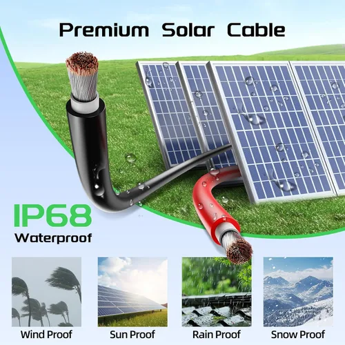 Miniatura 6 de Cable de Panel Solar Bateria Power 100 pies, Cable de Extensión Solar de 10 AWG (6 mm²), Cable de Cobre Estañado para Exterior, Automotriz, RV, Negro