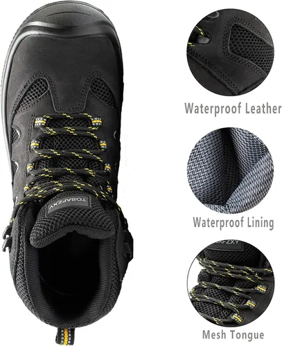 Miniatura 3 de Botas de trabajo para hombres, botas de seguridad impermeables con punta de acero de 6 pulgadas