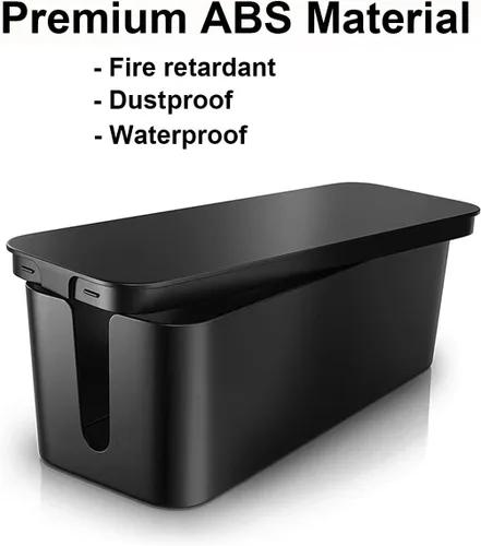 Miniatura 3 de Caja organizadora de cables, paquete de 3 cajas organizadoras de cables para escritorio, caja de cables grande, mediana y pequeña para ocultar