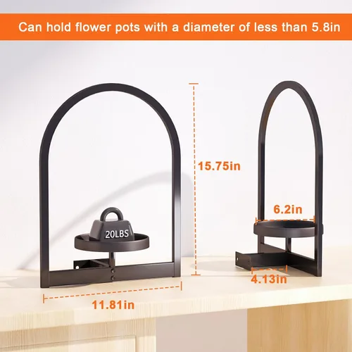 Miniatura 2 de Flenpptly Soporte para plantas de pared, maceta de pared para plantas de interior, estantes de ventana para múltiples plantas en interiores