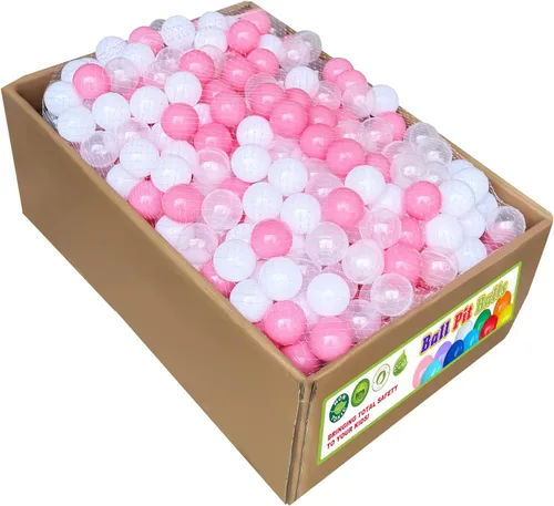 1000 bolas de plástico suave para niños en interiores y exteriores, seguras, a prueba de aplastamiento, ligeras y duraderas, color rosa