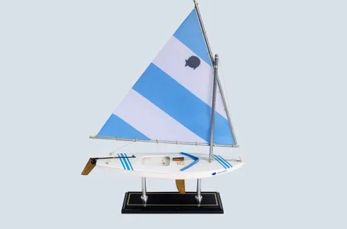 Miniatura 11 de LK Decoración de barco de vela modelo Sunfish de madera 16"-10