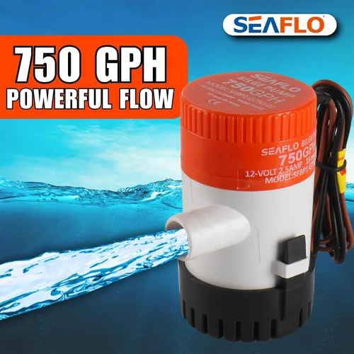 Miniatura 3 de SEAFLO Bomba de sentina Serie 01 750 GPH – 12V, Salida de 3/4", bomba sumergible marina con protección antibloqueo de aire, certificado CE y RoHS