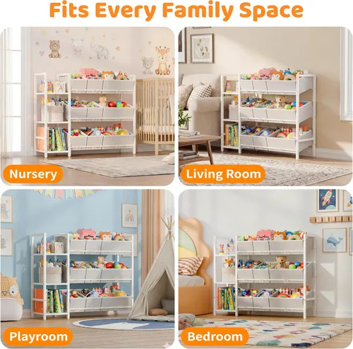 Miniatura 8 de CODACE Organizadores y almacenamiento de juguetes para niños, estante de juguetes para sala de juegos, habitación de los niños y organización