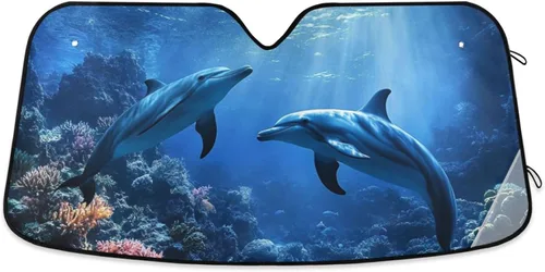 Miniatura 20 de Parasol para parabrisas con diseño de águila calva, diseño de amapola dorada para ventana delantera de automóvil, visera plegable de 55 x 27.6