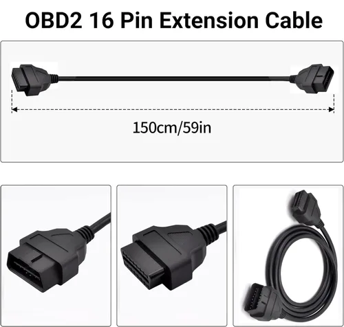 Miniatura 2 de Cable de extensión OBD2 para todos los lector de códigos y herramienta de escaneo de diagnóstico, adaptador de cable extensor de diagnóstico de 5