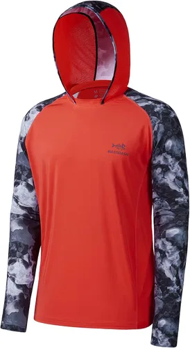 Miniatura 12 de BASSDASH Camisa de pesca de rendimiento UPF 50 para hombre, sudadera con capucha de camuflaje de manga larga FS17M
