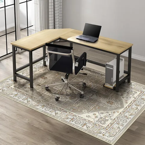 Kuyal Tapete para silla de oficina para suelo de madera dura, 48 x 60 pulgadas, tapete para silla de juegos de computadora, tapete de pelo bajo,