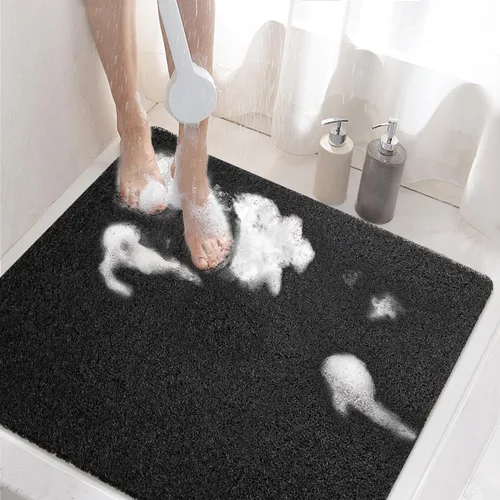 Miniatura 11 de HITSLAM Tapete de ducha antideslizante, tapete de bañera antideslizante de 24 x 32 pulgadas con drenaje, tapete de baño de ducha de PVC suave