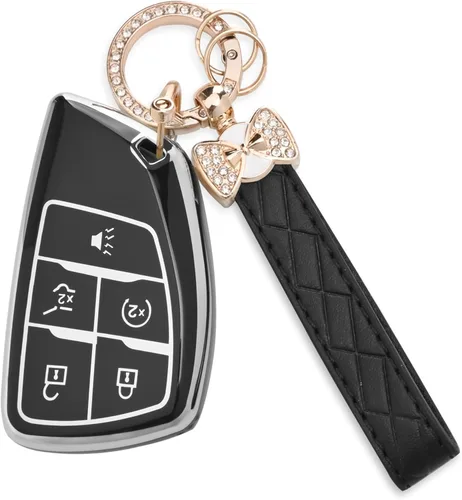 para Funda de llavero Chevy - Estuche de protección de TPU suave con llavero para 2021-2025 Chevy Suburban Tahoe GMC Yukon Denali Silverado Buick
