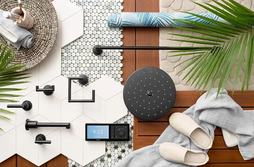 Miniatura 7 de Moen Mosaic Matte Black Round Two Function Body Spray, requiere válvula, TS1422BL