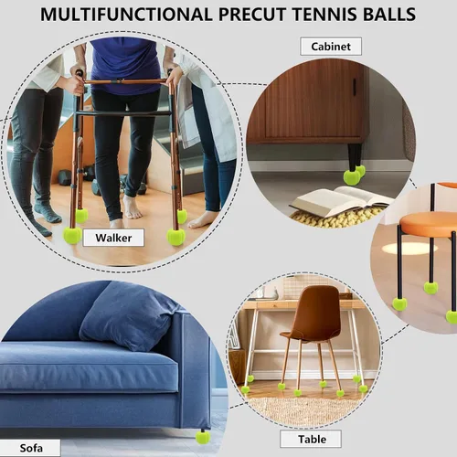 Miniatura 8 de Magicorange Paquete de 120 pelotas de tenis precortadas a granel para sillas, pelotas de tenis de 2.5 pulgadas, fundas para patas de sillas