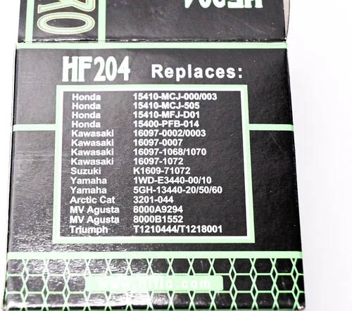Miniatura 3 de FILTRO DE ACEITE HIFLO HF204 HI FLO ARCTIC CAT KAWASAKI YAMAHA HONDA MV AGUSTA TRIUMPH