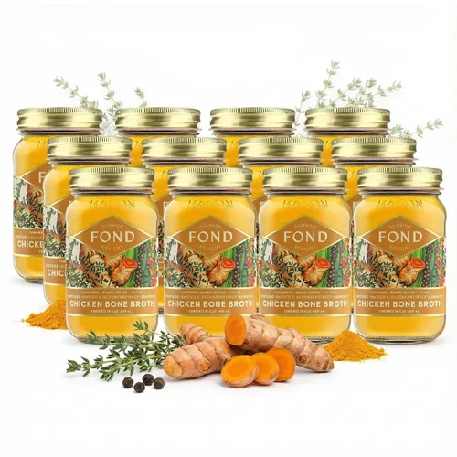 Miniatura 10 de Caldo de huesos de carne orgánico certificado FOND (jengibre Cleanse caldo de huesos de carne orgánico, paquete de 8)
