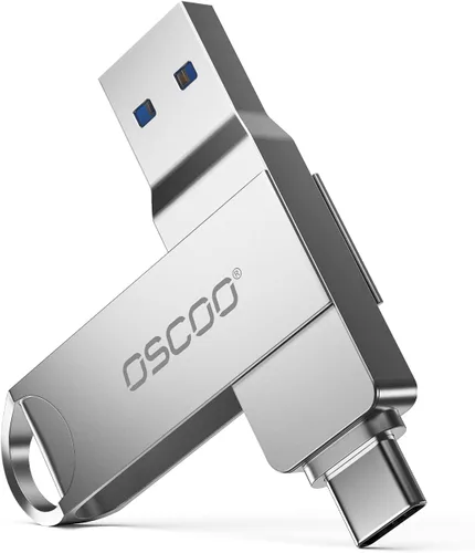 Unidad flash USB de 32 GB, USB 3.1 Gen 1 Dual USB-C y USB-A Memory Stick, unidad de pulgar portátil para iPhone 15/16/17, Mac, teléfonos Android,