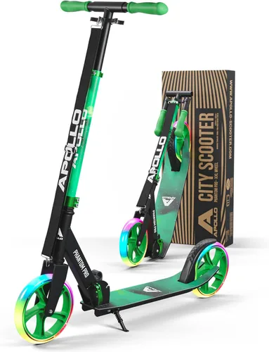 APOLLO Patín plegable para adultos, adolescentes y niños a partir de 6 años con ruedas grandes (XXL), scooters plegables con opciones de rueda de