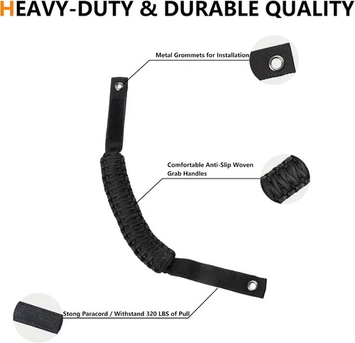 Miniatura 5 de Asas de agarre de barra antivuelco para Ford Bronco 2021 2022 2023 2024 2025 2 accesorios de 2 puertas y 4 puertas, mango de agarre de paracaídas