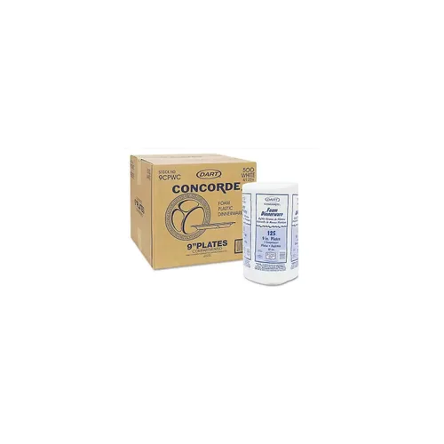 Miniatura 2 de Dart 9CPWCR Plato de espuma no laminado de 9 pulgadas, color blanco, 3 compartimentos (Caja de 500 unidades)