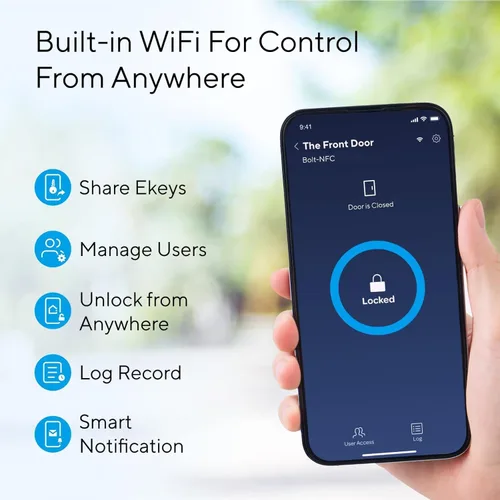 Miniatura 4 de ULTRALOQ Cerradura Inteligente de Puerta NFC Upgrade Bolt 2025, Cerrojo WiFi Integrado 6-en-1 Teclado de Entrada sin Llave y Sensor de Puerta
