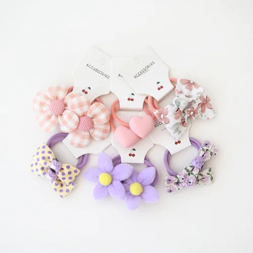 Miniatura 4 de Lazos para el cabello con lazos, 36 unidades (18 pares) de 1.2 pulgadas para niñas pequeñas, coletas, bandas elásticas, accesorios para el cabello