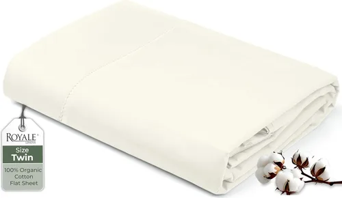 Miniatura 124 de Royale Linens Sábana encimera de tamaño individual XL 100% Algodón Orgánico – Super suave – Sábanas superiores de percal – Sábana encimera