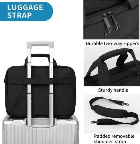 Miniatura 6 de EMPSIGN - Bolsa para laptop de 17.3 pulgadas, maletín de gran capacidad y expansible para viajes, para mujeres y hombres, bolsa de negocios