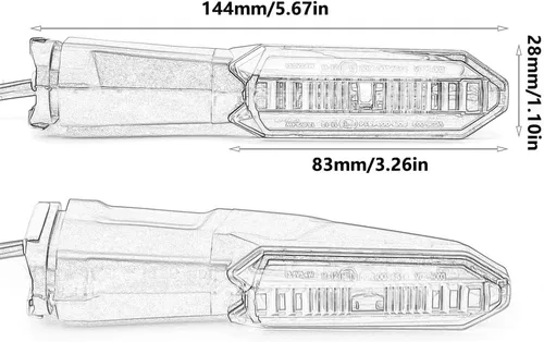 Miniatura 2 de ESPEEDMTC - Luces traseras para Kawasaki KLZ KLE Versys 650 1000, intermitentes, luces traseras de cambio de luz delantera y trasera, intermitente